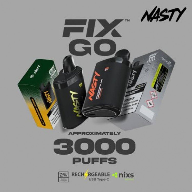 Nasty - Fix Go 3000 Puff Şarj Edilebilen Tek Kullanımlık Elektronik Sigara